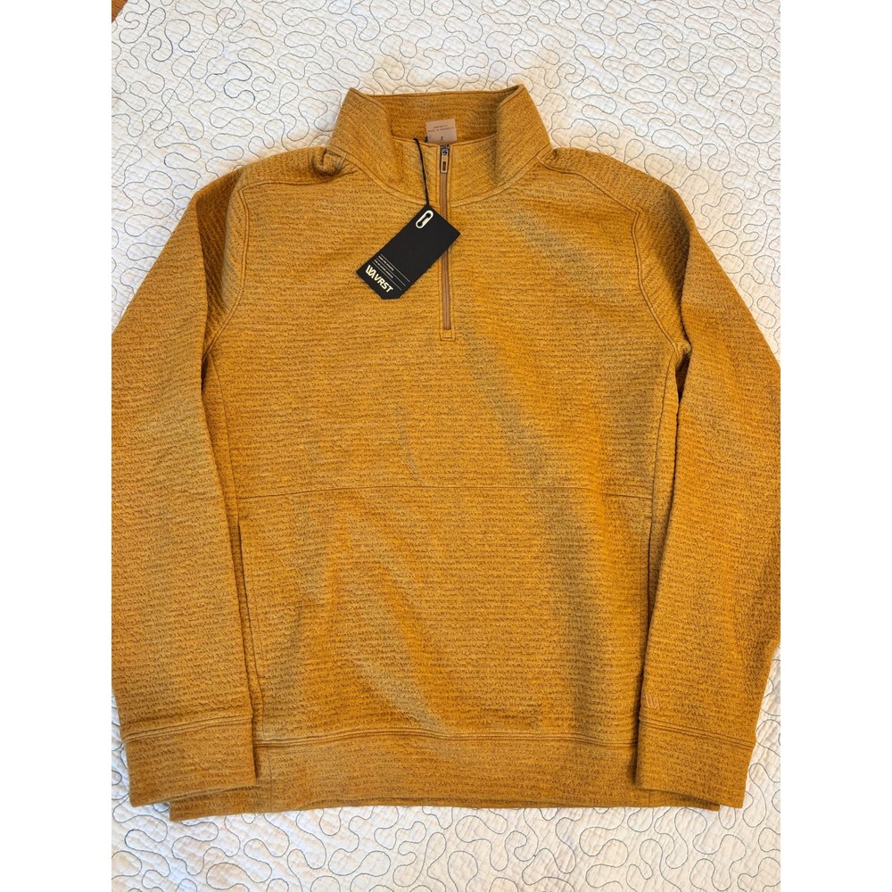 VRST Mens Recharge Lunar 1/4 Zip Pullover Palomino Gold Heather Size Large